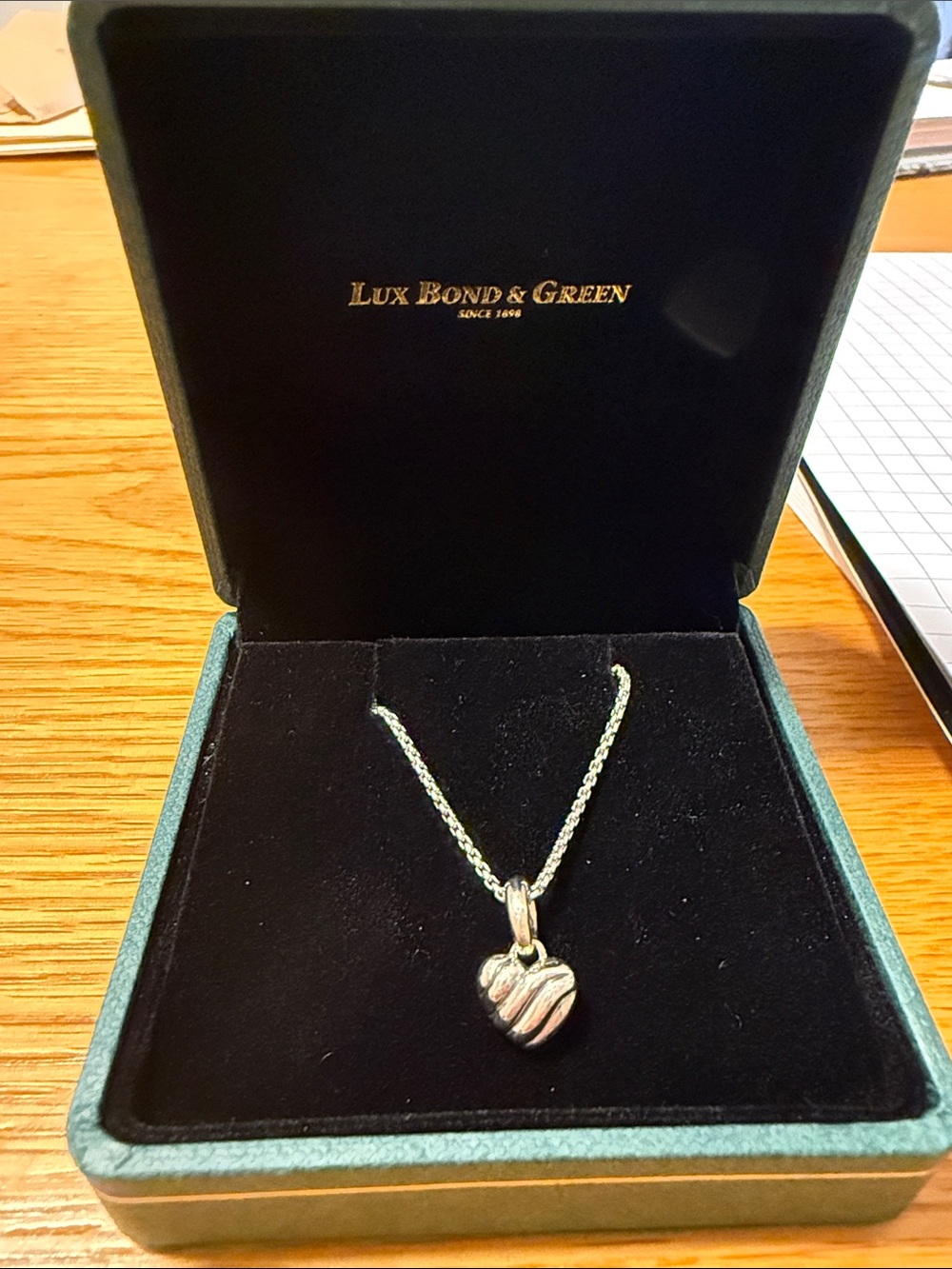 David Yurman Silver Heart Pendant Necklace - Silver